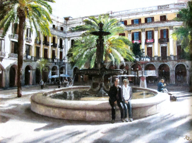 Náměstí Reial, Barcelona, Španělsko (2012)